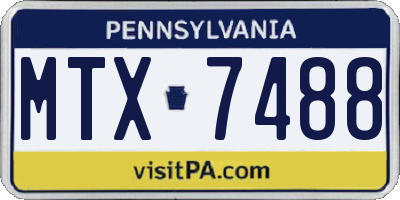 PA license plate MTX7488