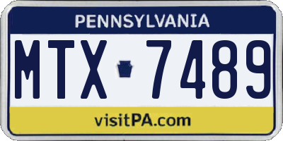 PA license plate MTX7489