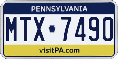 PA license plate MTX7490