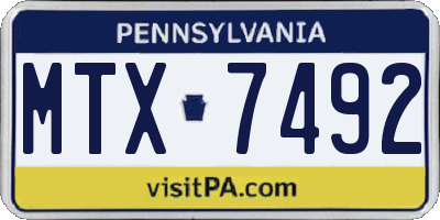PA license plate MTX7492