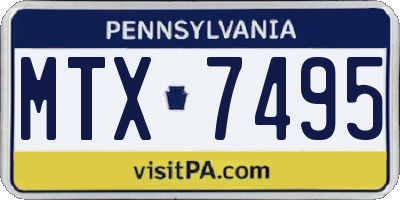 PA license plate MTX7495