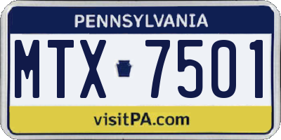 PA license plate MTX7501
