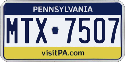 PA license plate MTX7507