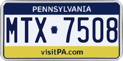 PA license plate MTX7508