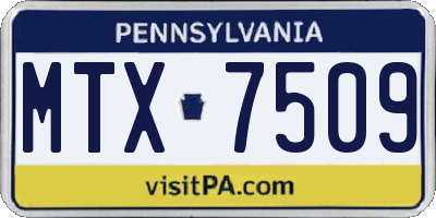 PA license plate MTX7509