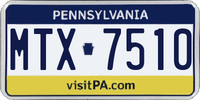 PA license plate MTX7510