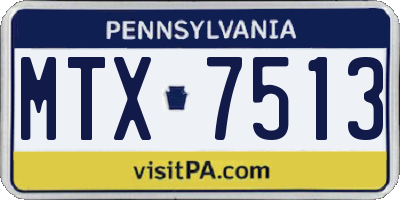 PA license plate MTX7513