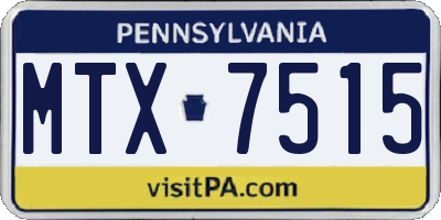 PA license plate MTX7515