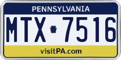 PA license plate MTX7516