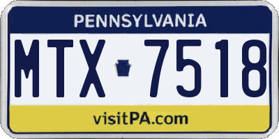 PA license plate MTX7518