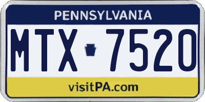 PA license plate MTX7520