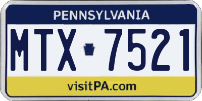 PA license plate MTX7521