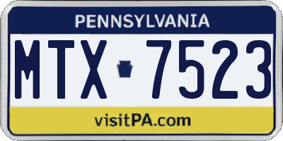 PA license plate MTX7523