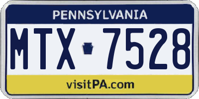 PA license plate MTX7528