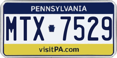 PA license plate MTX7529