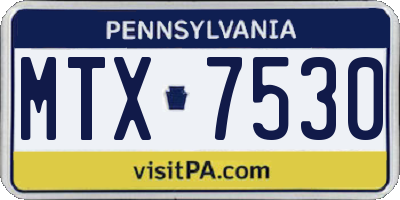 PA license plate MTX7530
