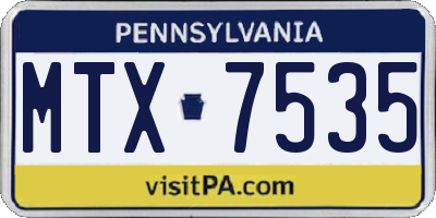 PA license plate MTX7535