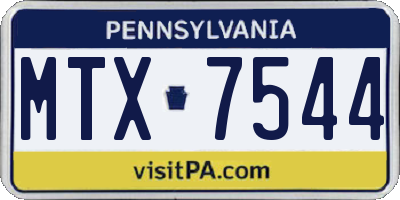 PA license plate MTX7544