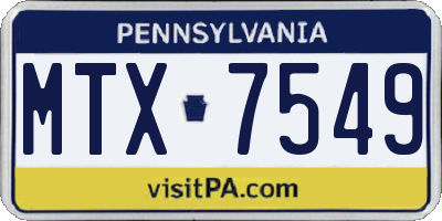PA license plate MTX7549