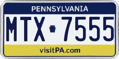 PA license plate MTX7555