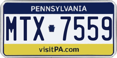 PA license plate MTX7559