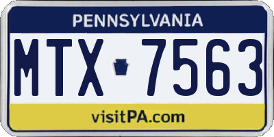 PA license plate MTX7563