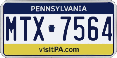 PA license plate MTX7564