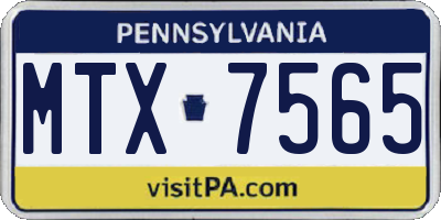 PA license plate MTX7565