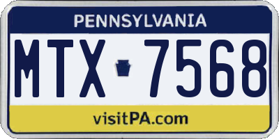 PA license plate MTX7568