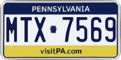 PA license plate MTX7569