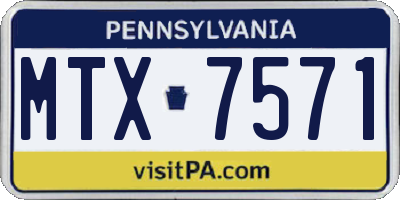 PA license plate MTX7571