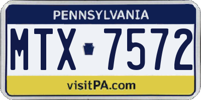 PA license plate MTX7572