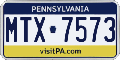 PA license plate MTX7573