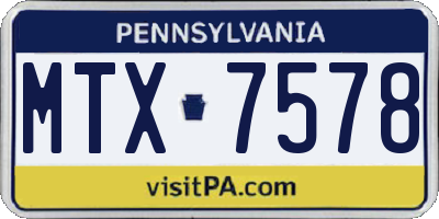 PA license plate MTX7578