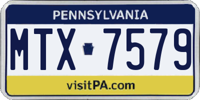 PA license plate MTX7579