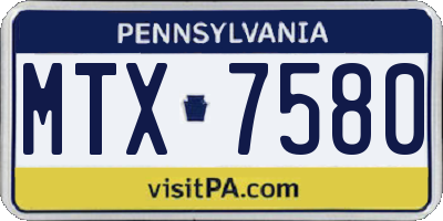 PA license plate MTX7580