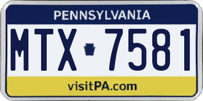 PA license plate MTX7581