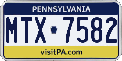 PA license plate MTX7582