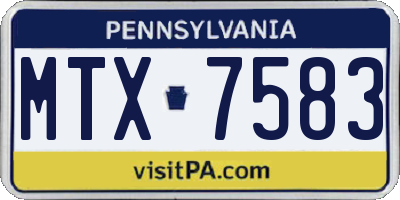 PA license plate MTX7583