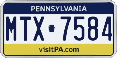 PA license plate MTX7584