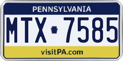 PA license plate MTX7585