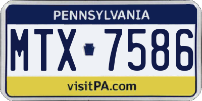 PA license plate MTX7586