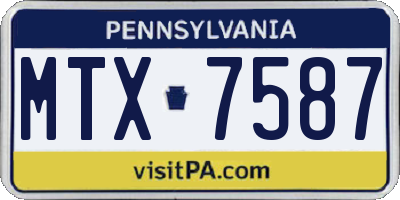 PA license plate MTX7587