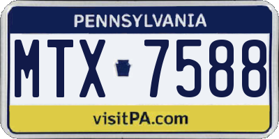 PA license plate MTX7588