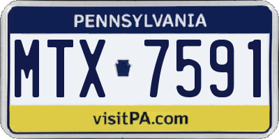PA license plate MTX7591