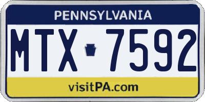 PA license plate MTX7592