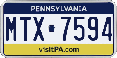 PA license plate MTX7594