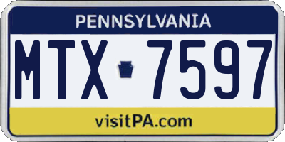 PA license plate MTX7597