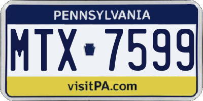 PA license plate MTX7599