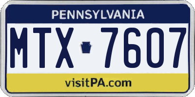 PA license plate MTX7607